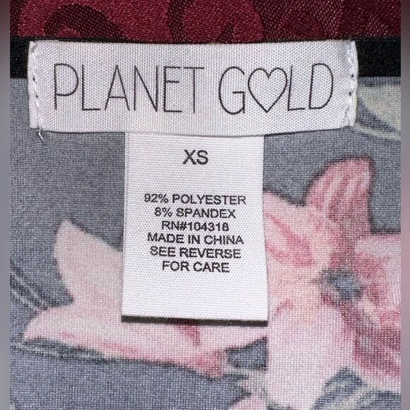 Planet Gold Floral A-Line Dress with Ruched Tie Sleeves and Bodice, Women’s XS - Picture 5 of 6